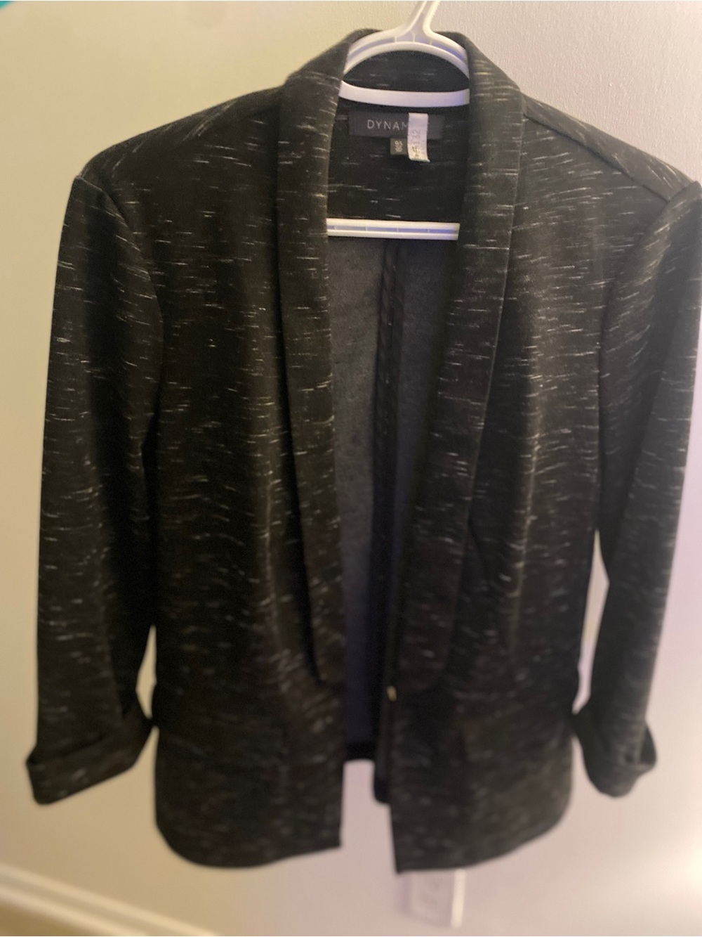 Dynamite Women's Black Marled Open Cardigan Blazer